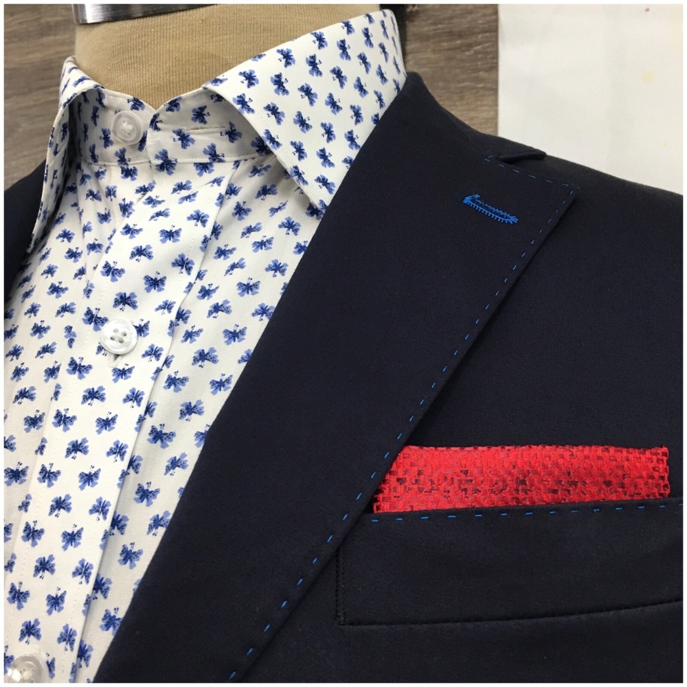 MANUEL RITZ Mens‎ Navy Blazer Sport Coat Casual Size 38R Two Button Cotton Suit - Picture 2 of 12